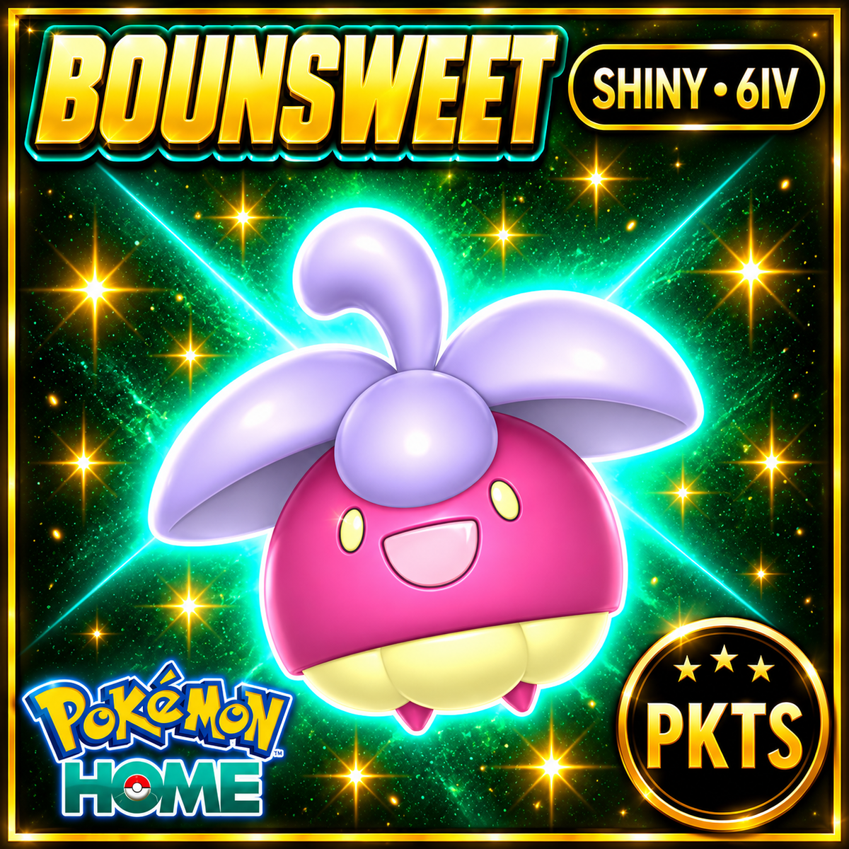 Shiny Bounsweet Pokémon HOME 6IV Competitive Battle Ready - Image 1