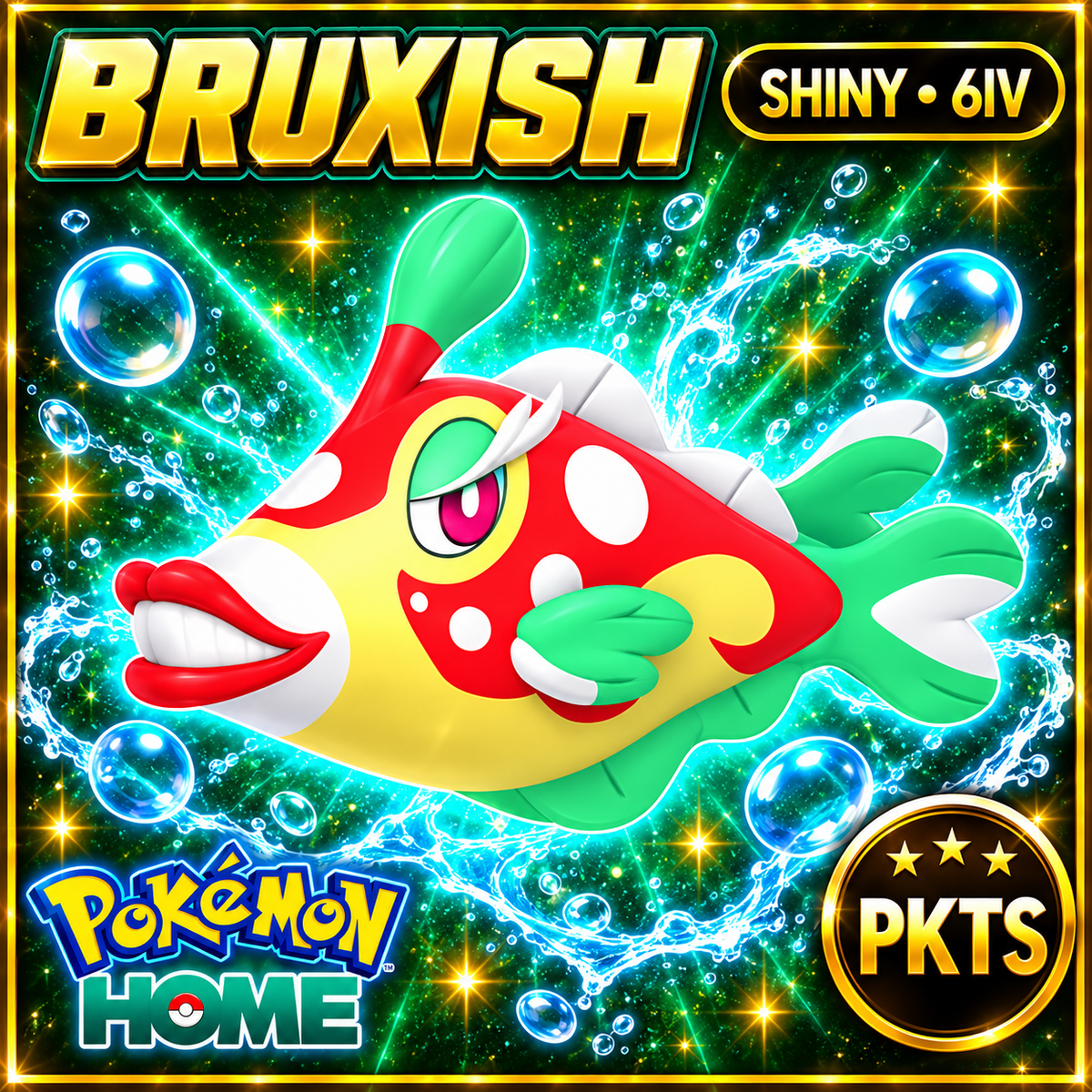 Shiny Bruxish Pokémon HOME 6IV Competitive Battle Ready - Image 1