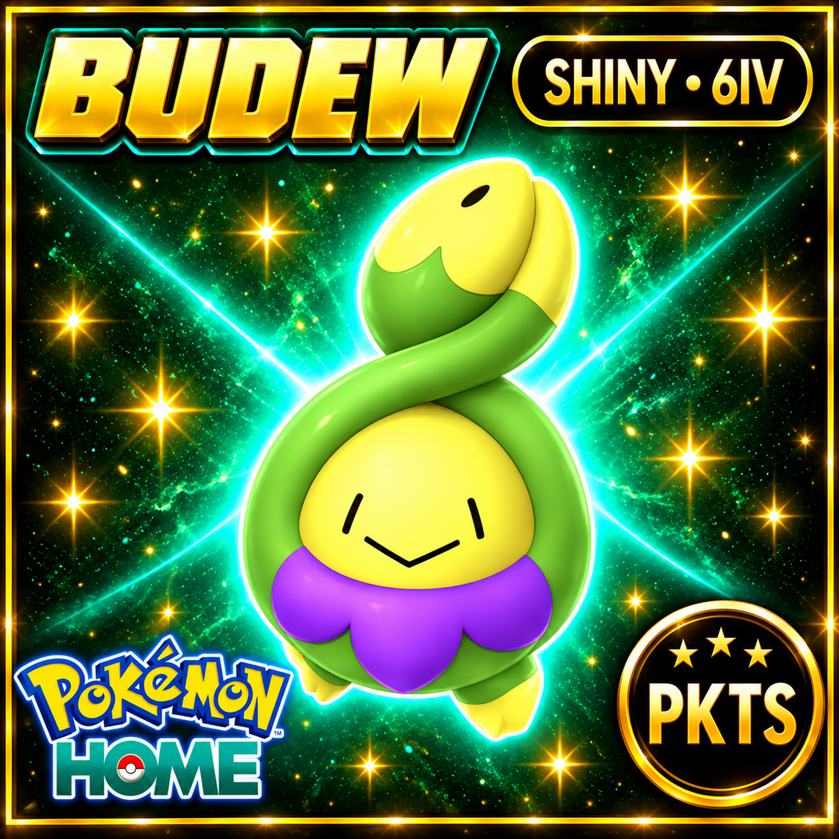 Shiny Budew Pokémon HOME 6IV Competitive Battle Ready - Image 1