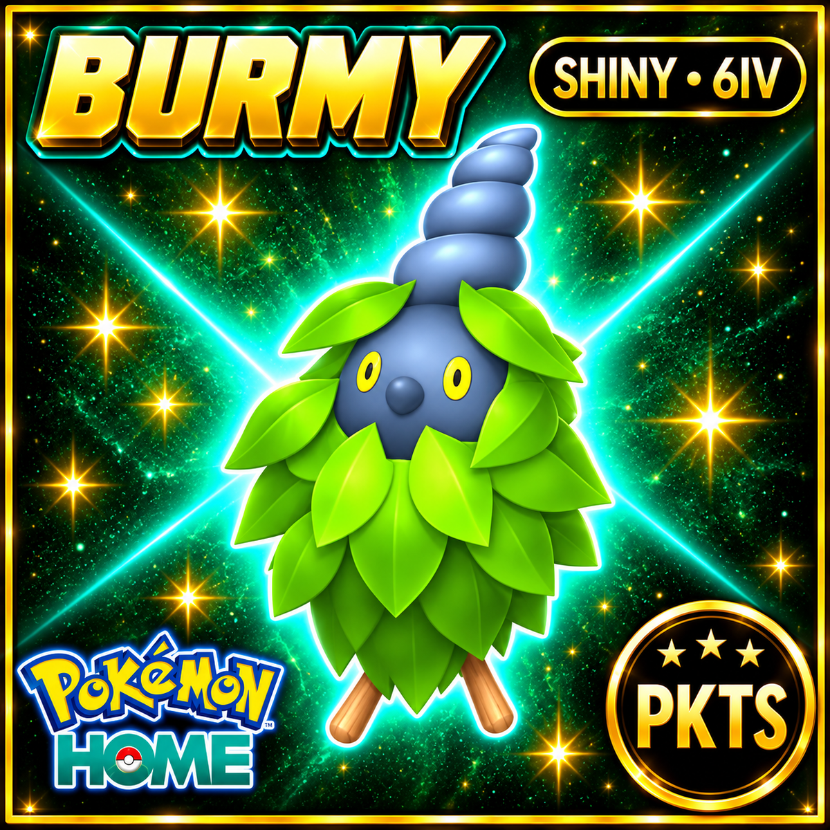 Shiny Burmy Pokémon HOME 6IV Competitive Battle Ready - Image 1