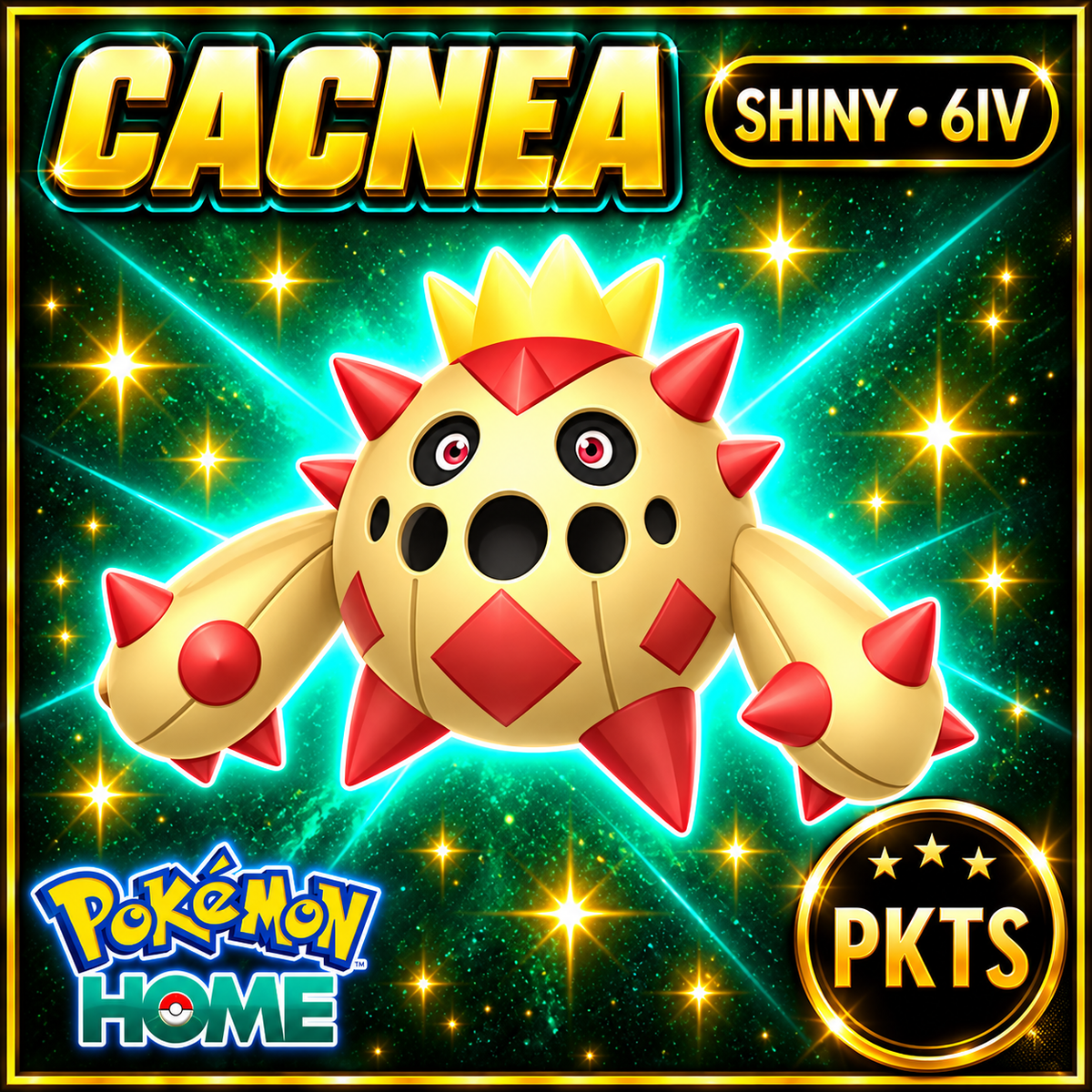 Shiny Cacnea Pokémon HOME 6IV Competitive Battle Ready - Image 1
