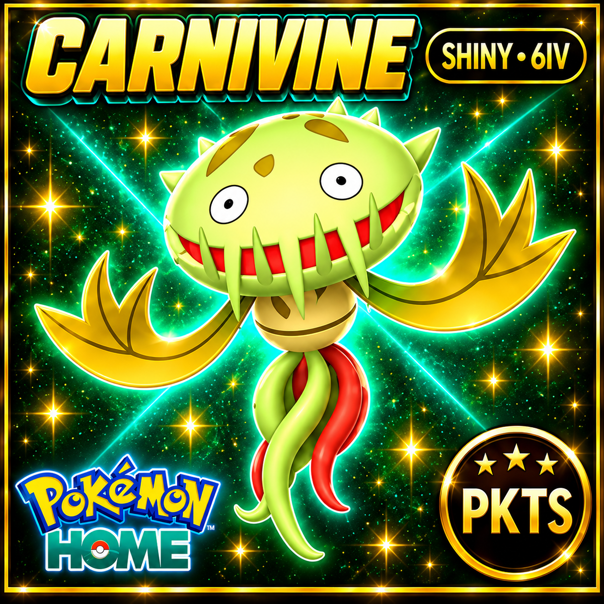 Shiny Carnivine Pokémon HOME 6IV Competitive Battle Ready - Image 1