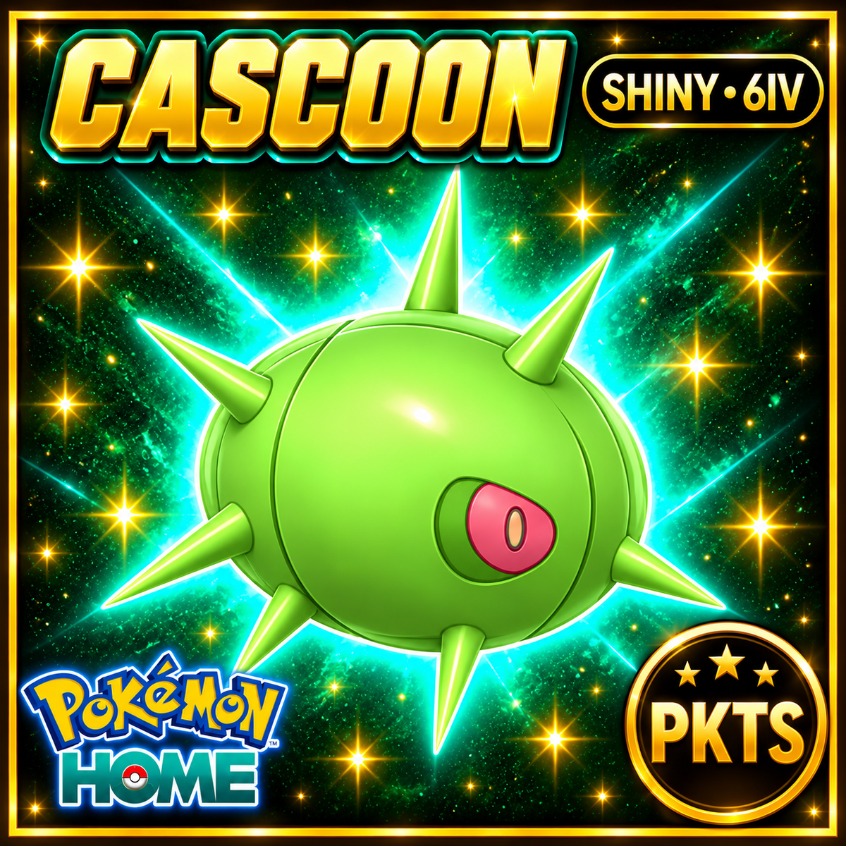 Shiny Cascoon Pokémon HOME 6IV Competitive Battle Ready - Image 1