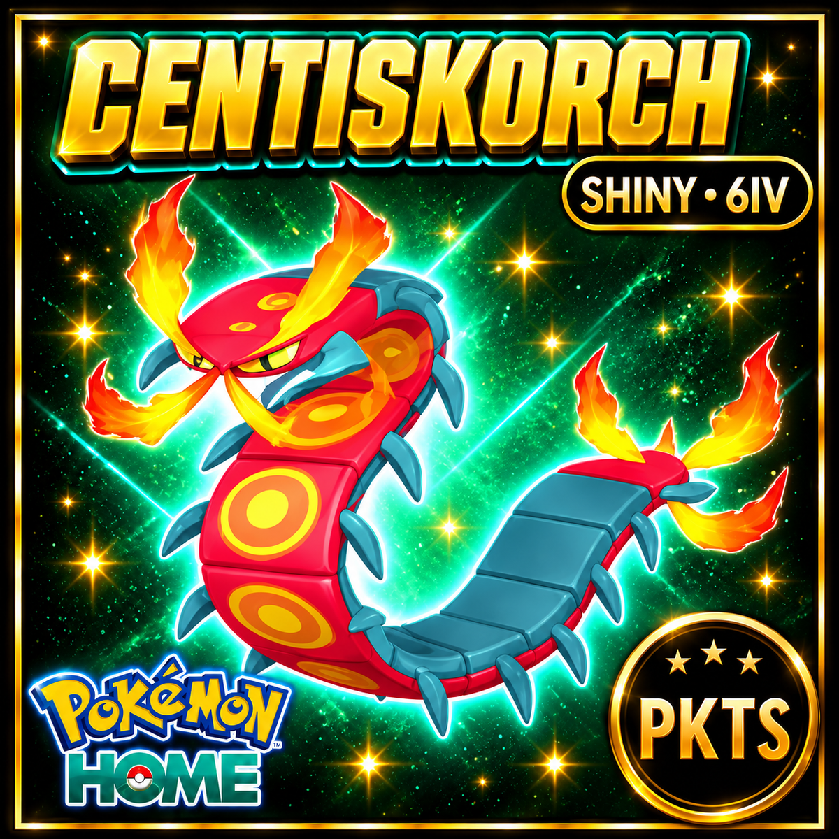 Shiny Centiskorch Pokémon HOME 6IV Competitive Battle Ready - Image 1