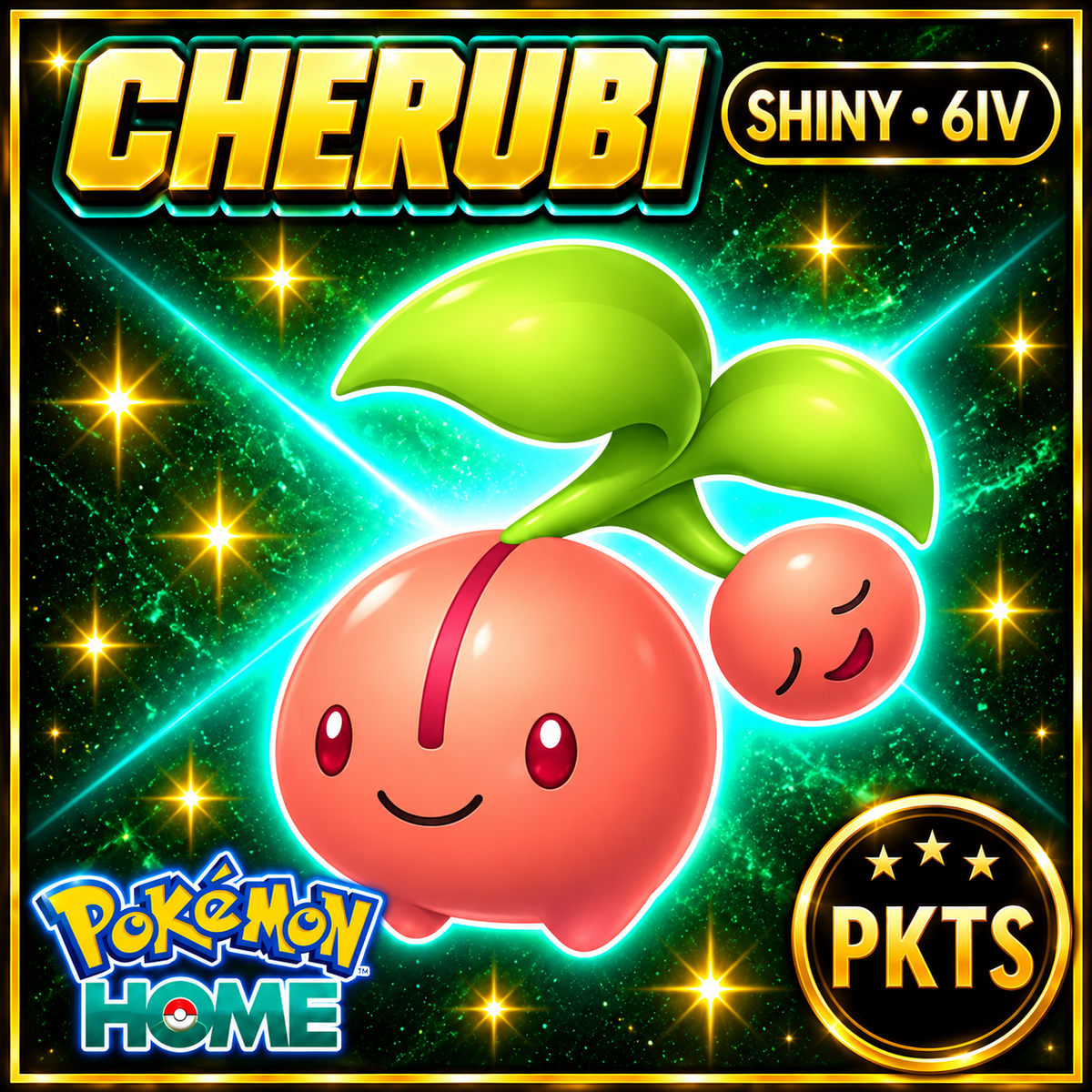 Shiny Cherubi Pokémon HOME 6IV Competitive Battle Ready - Image 1