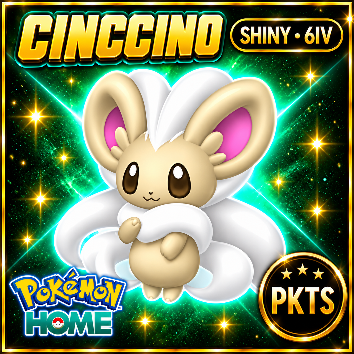 Shiny Cinccino Pokémon HOME 6IV Competitive Battle Ready - Image 1