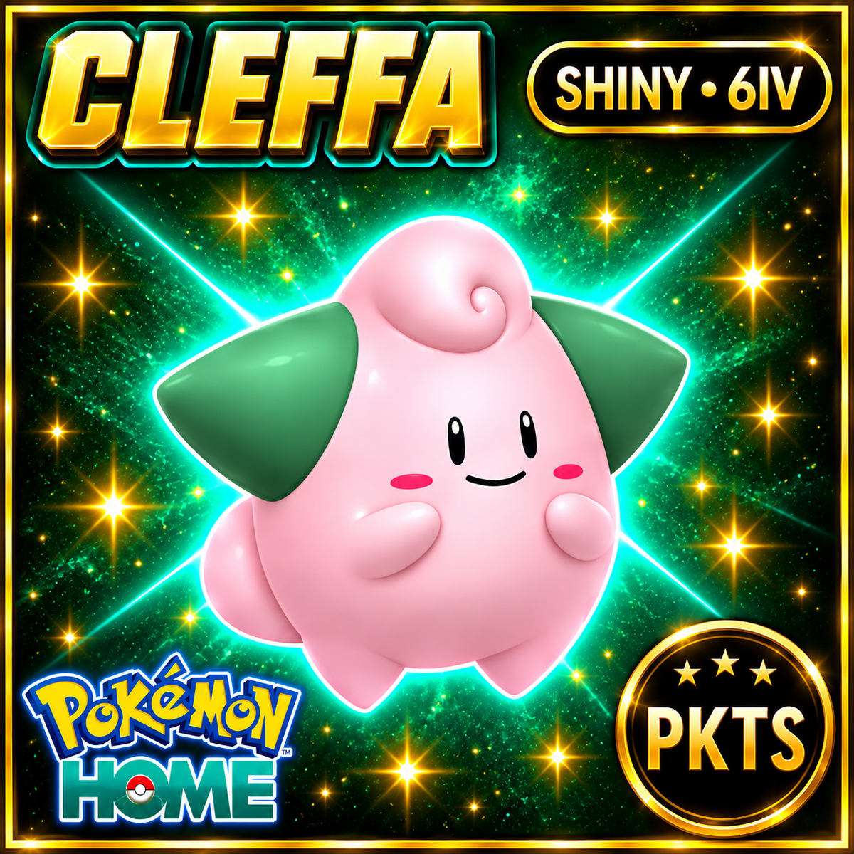 Shiny Cleffa Pokémon HOME 6IV Competitive Battle Ready - Image 1