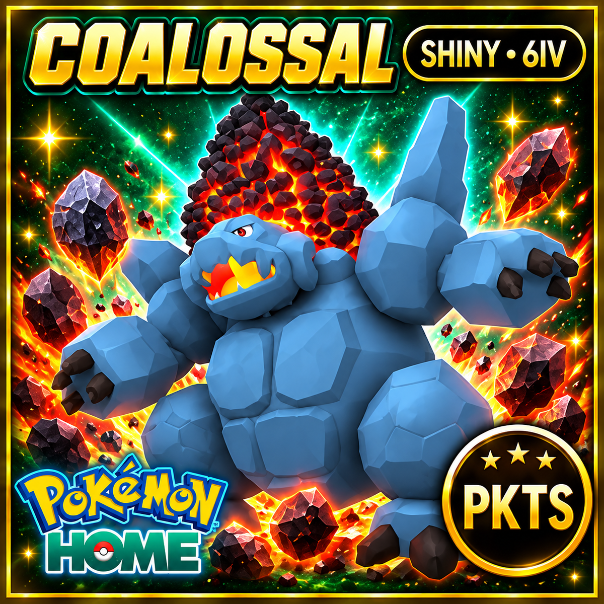 Shiny Coalossal Pokémon HOME 6IV Competitive Battle Ready - Image 1