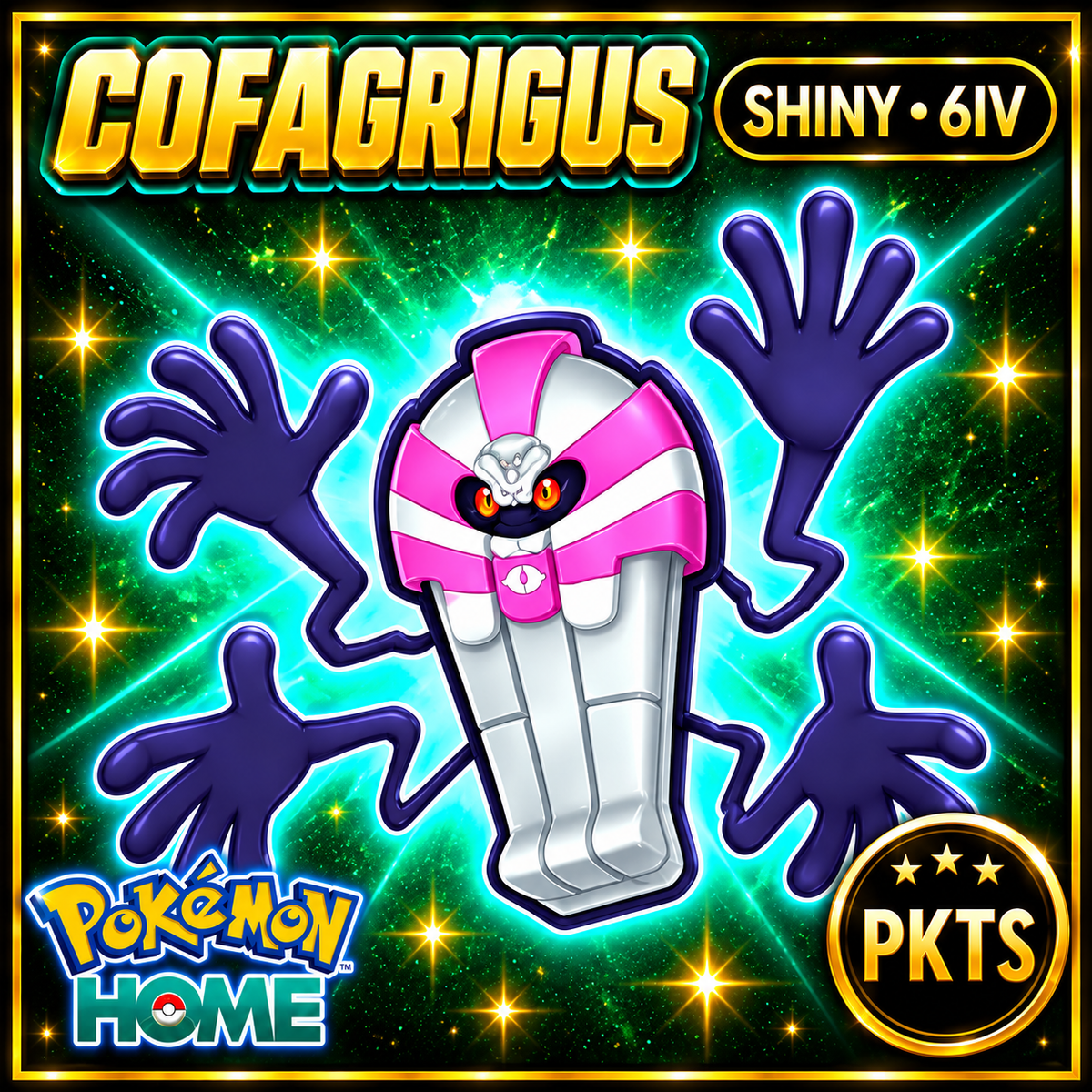 Shiny Cofagrigus Pokémon HOME 6IV Competitive Battle Ready - Image 1