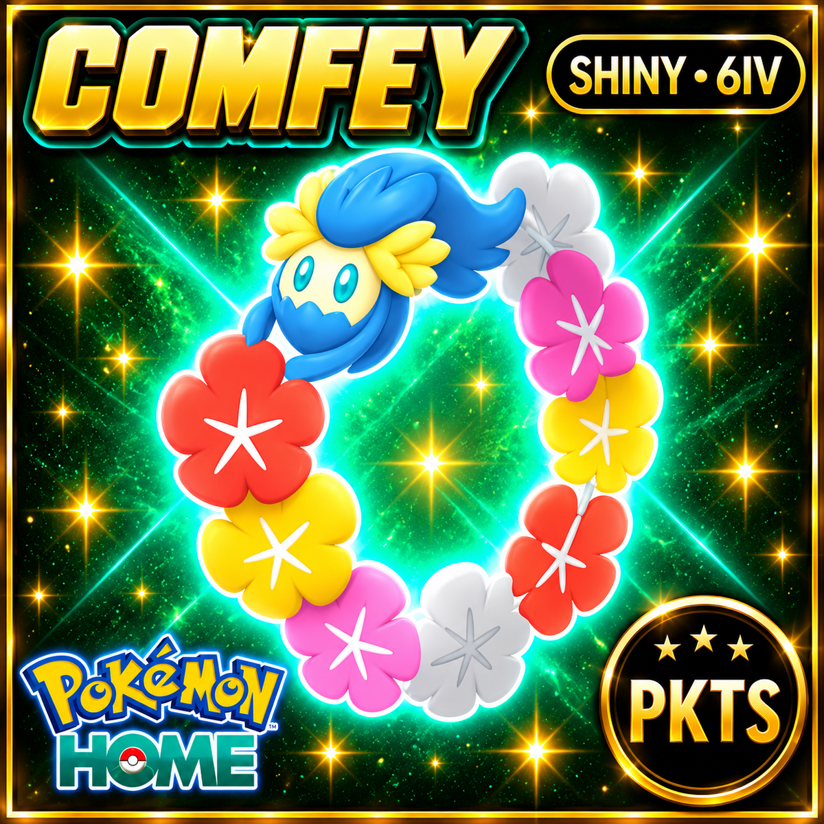 Shiny Comfey Pokémon HOME 6IV Competitive Battle Ready - Image 1