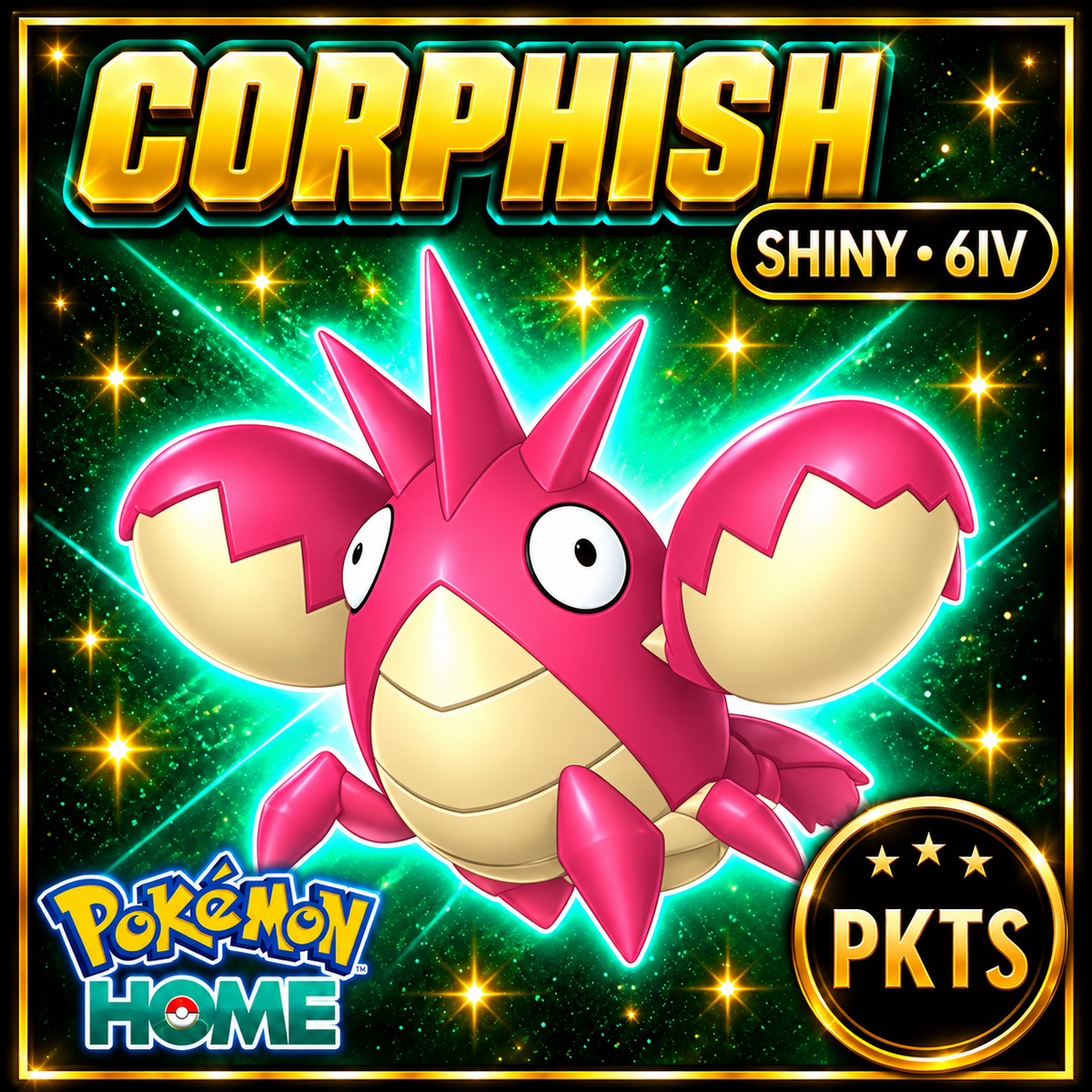 Shiny Corphish Pokémon HOME 6IV Competitive Battle Ready - Image 1