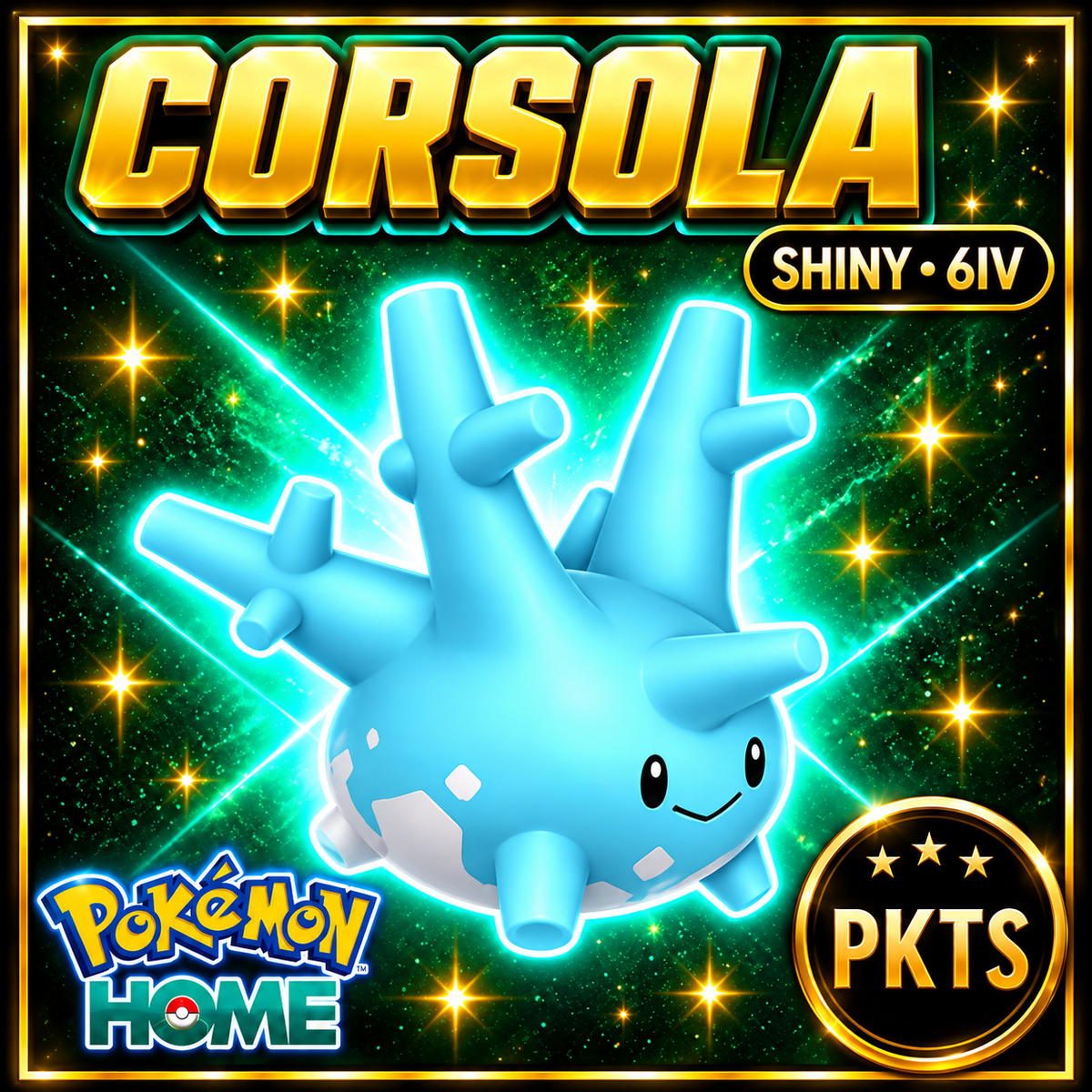Shiny Corsola Pokémon HOME 6IV Competitive Battle Ready - Image 1