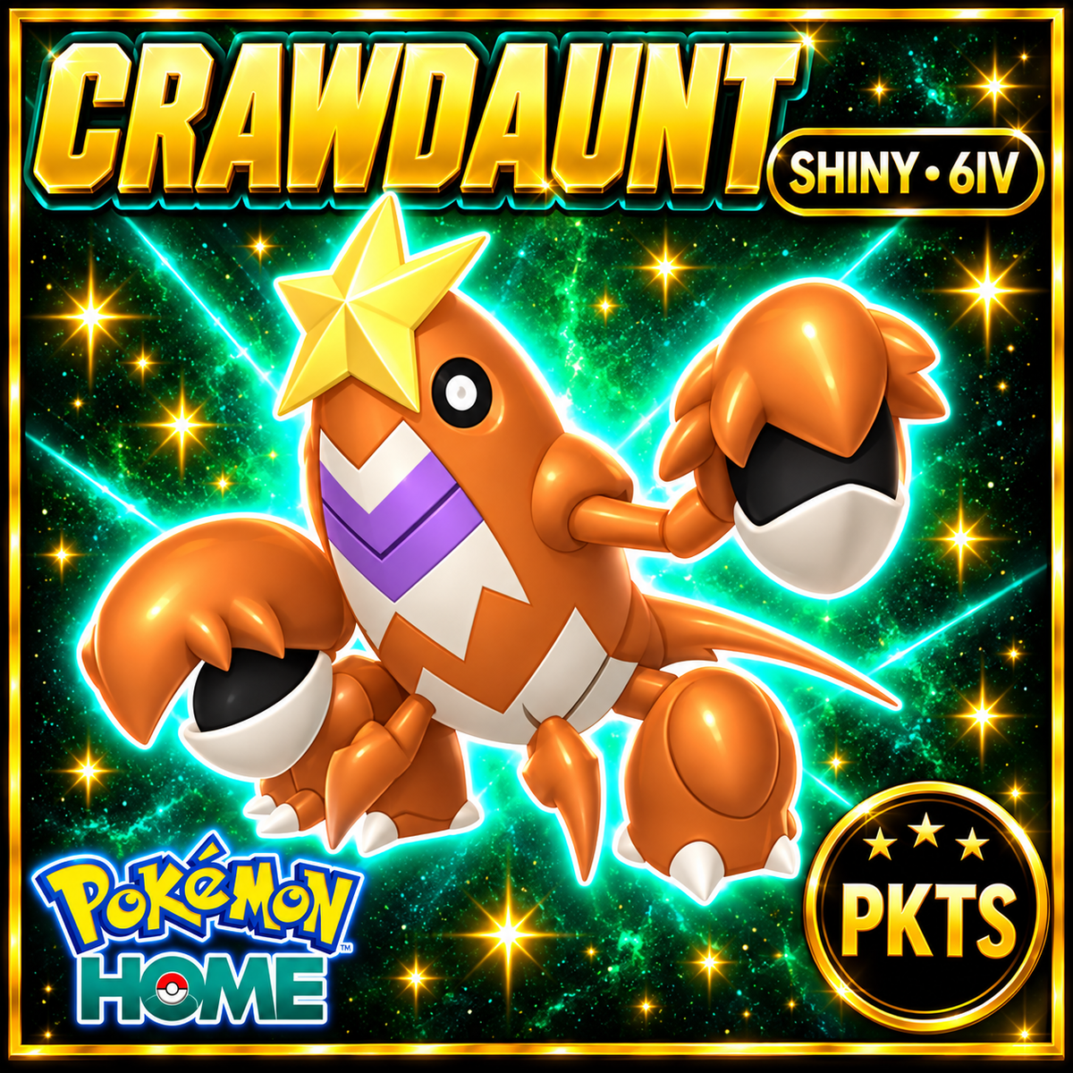 Shiny Crawdaunt Pokémon HOME 6IV Competitive Battle Ready - Image 1