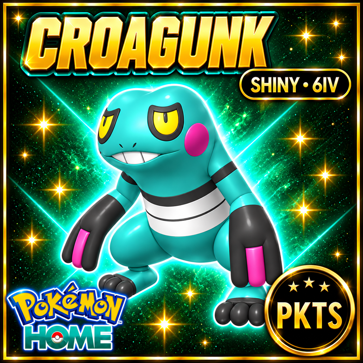Shiny Croagunk Pokémon HOME 6IV Competitive Battle Ready - Image 1