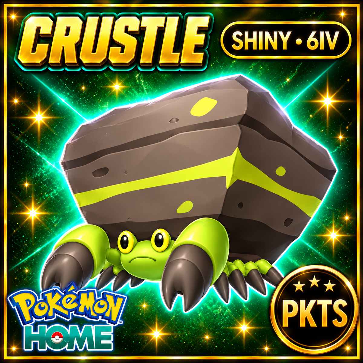 Shiny Crustle Pokémon HOME 6IV Competitive Battle Ready - Image 1