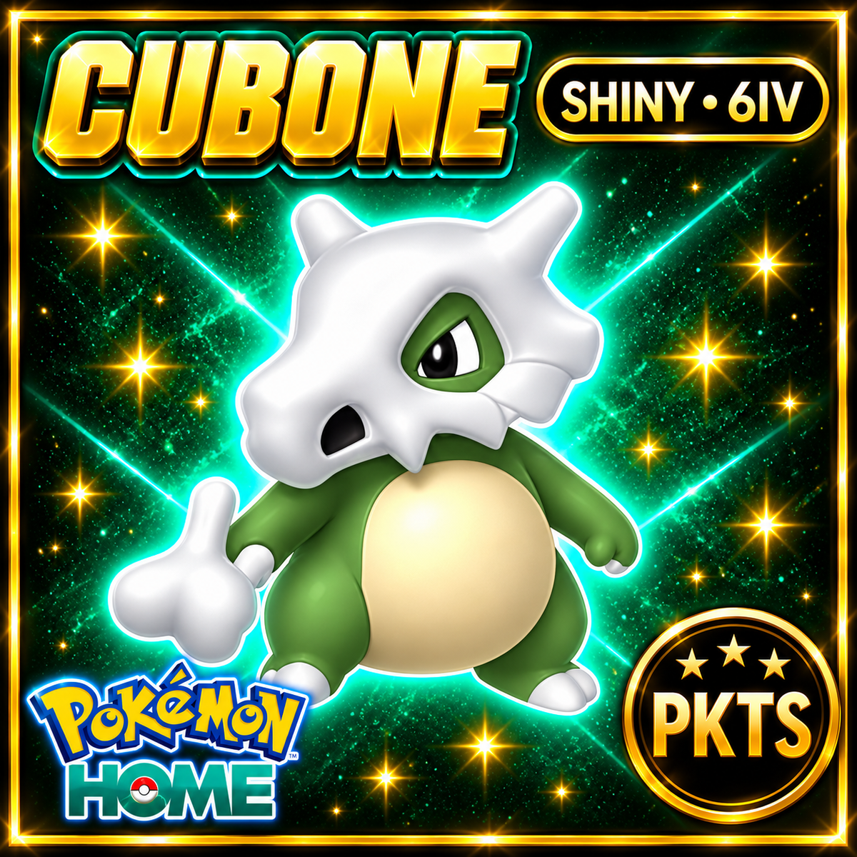 Shiny Cubone Pokémon HOME 6IV Competitive Battle Ready - Image 1