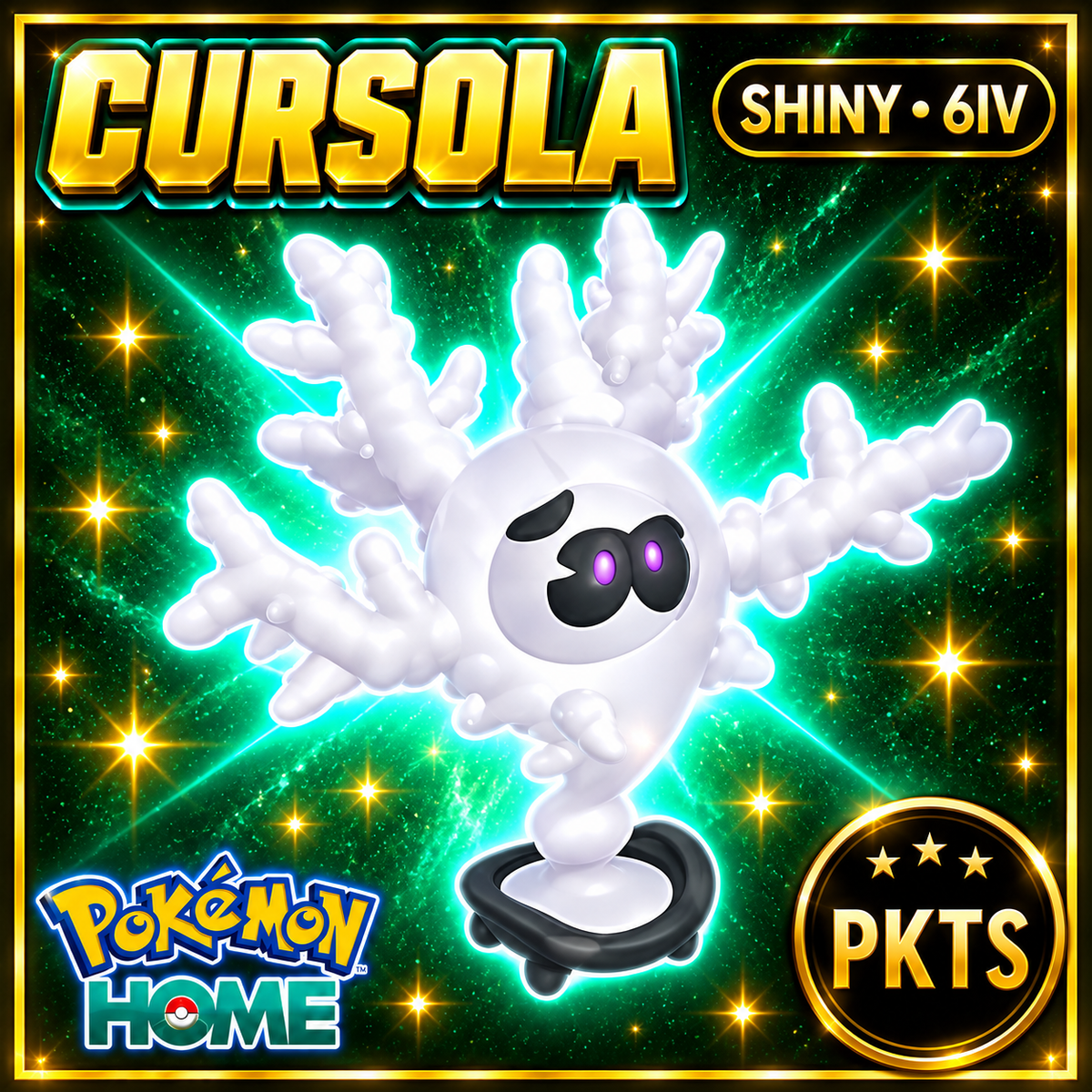 Shiny Cursola Pokémon HOME 6IV Competitive Battle Ready - Image 1