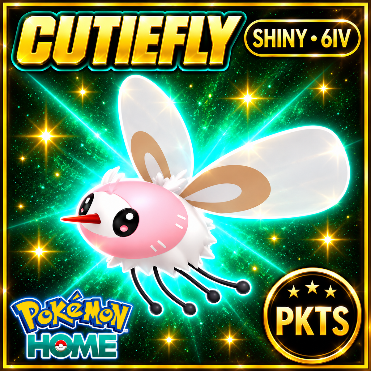 Shiny Cutiefly Pokémon HOME 6IV Competitive Battle Ready - Image 1