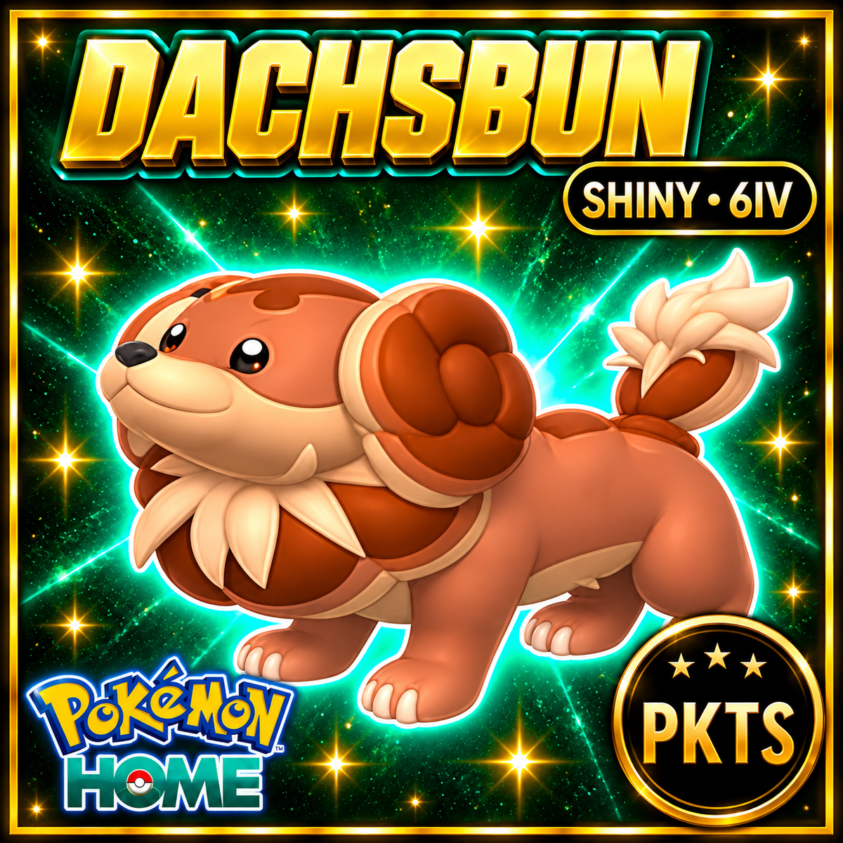 Shiny Dachsbun Pokémon HOME 6IV Competitive Battle Ready - Image 1