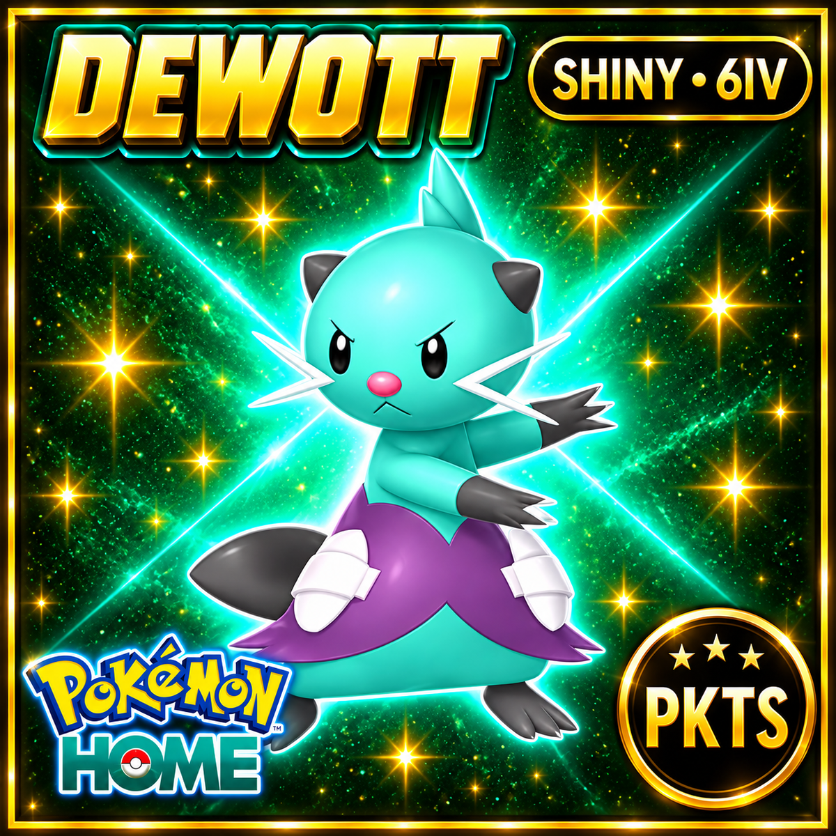 Shiny Dewott Pokémon HOME 6IV Competitive Battle Ready - Image 1
