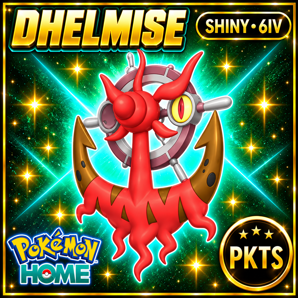 Shiny Dhelmise Pokémon HOME 6IV Competitive Battle Ready - Image 1