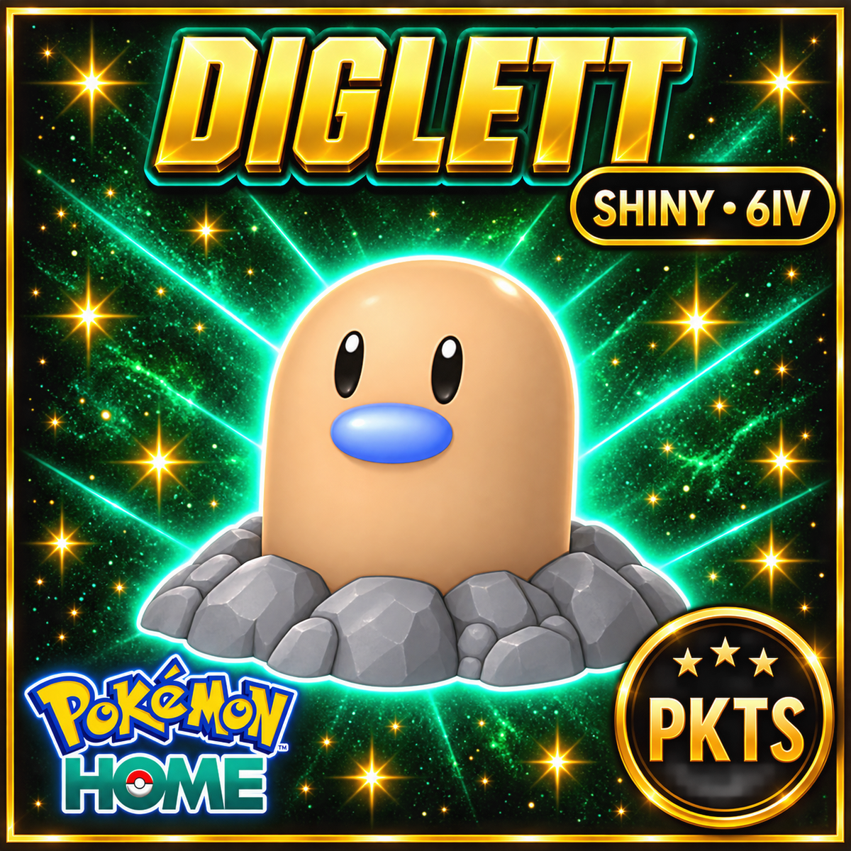 Shiny Diglett Pokémon HOME 6IV Competitive Battle Ready - Image 1