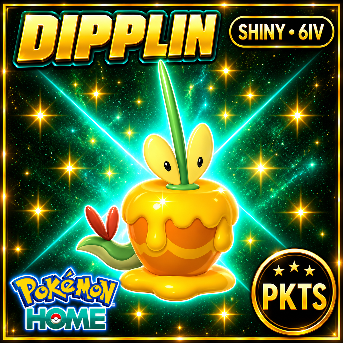 Shiny Dipplin Pokémon HOME 6IV Competitive Battle Ready - Image 1