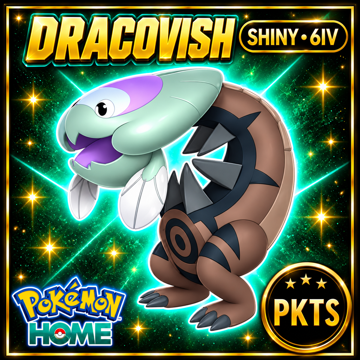 Shiny Dracovish Pokémon HOME 6IV Competitive Battle Ready - Image 1
