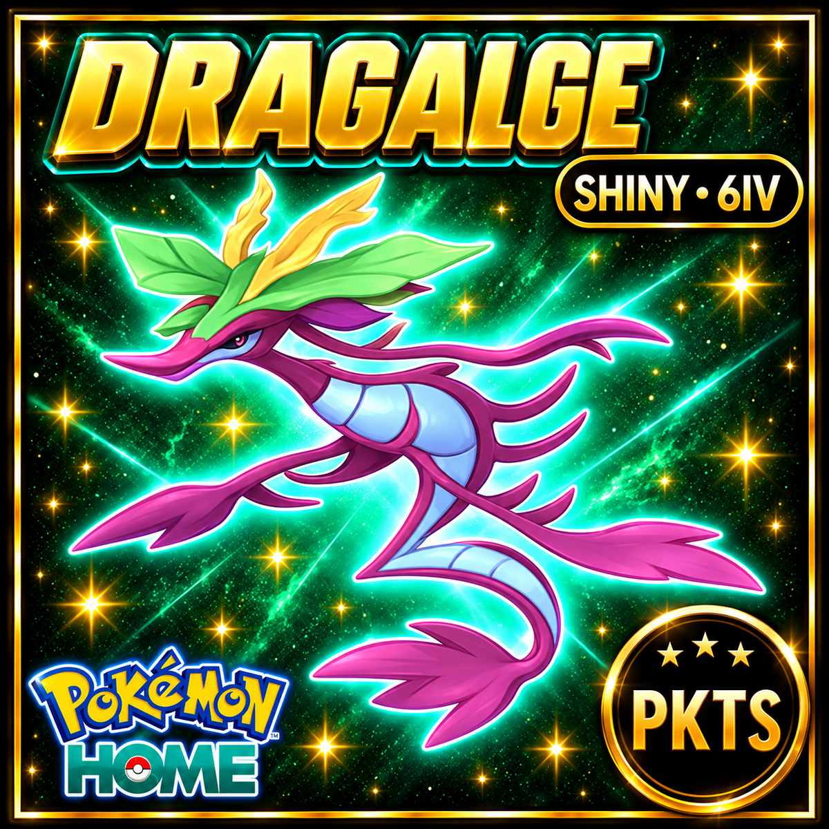 Shiny Dragalge Pokémon HOME 6IV Competitive Battle Ready - Image 1