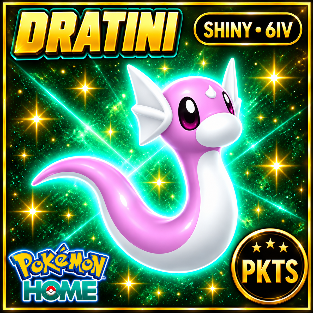 Shiny Dratini Pokémon HOME 6IV Competitive Battle Ready - Image 1