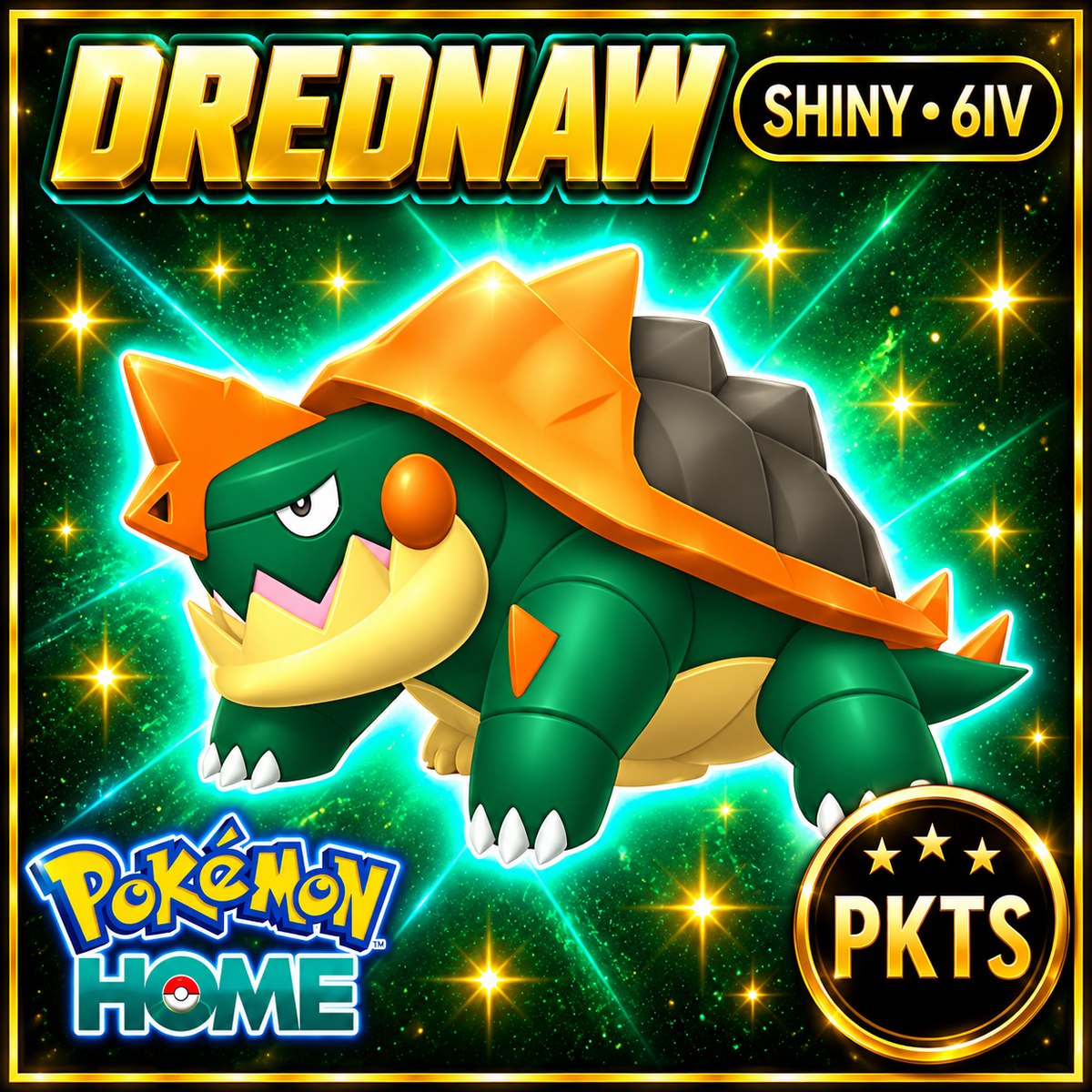 Shiny Drednaw Pokémon HOME 6IV Competitive Battle Ready - Image 1