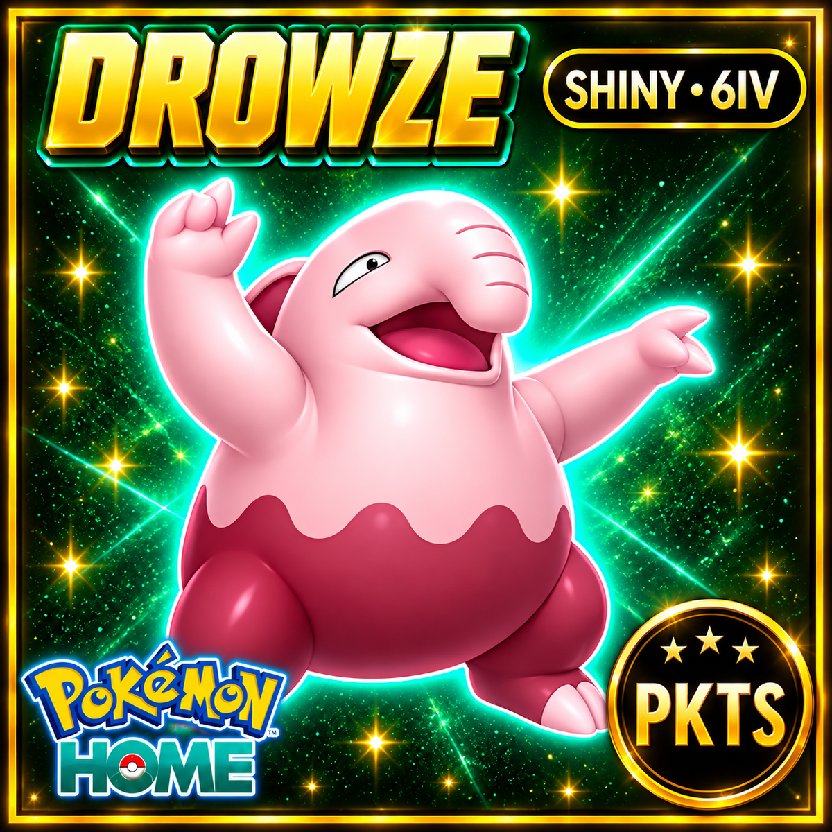 Shiny Drowzee Pokémon HOME 6IV Competitive Battle Ready - Image 1