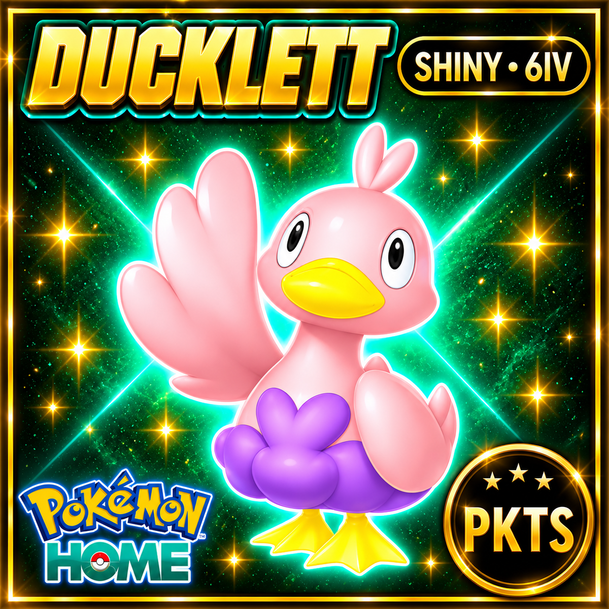 Shiny Ducklett Pokémon HOME 6IV Competitive Battle Ready - Image 1