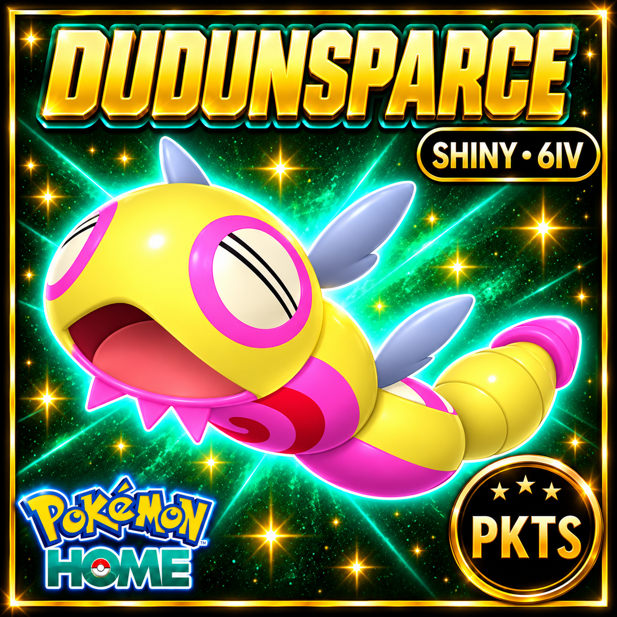 Shiny Dudunsparce Pokémon HOME 6IV Competitive Battle Ready - Image 1