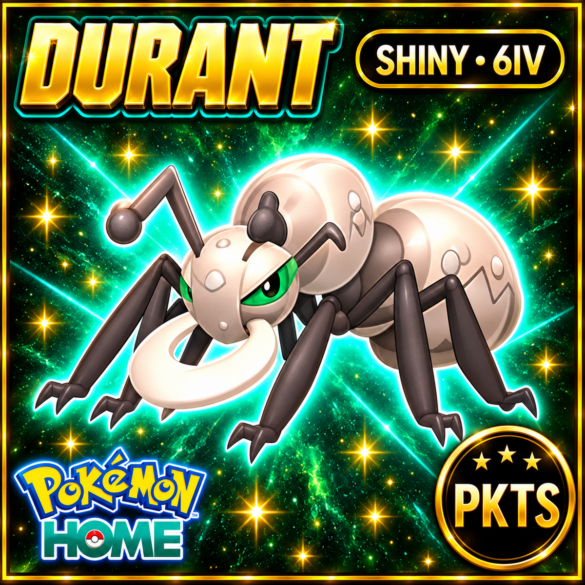Shiny Durant Pokémon HOME 6IV Competitive Battle Ready - Image 1