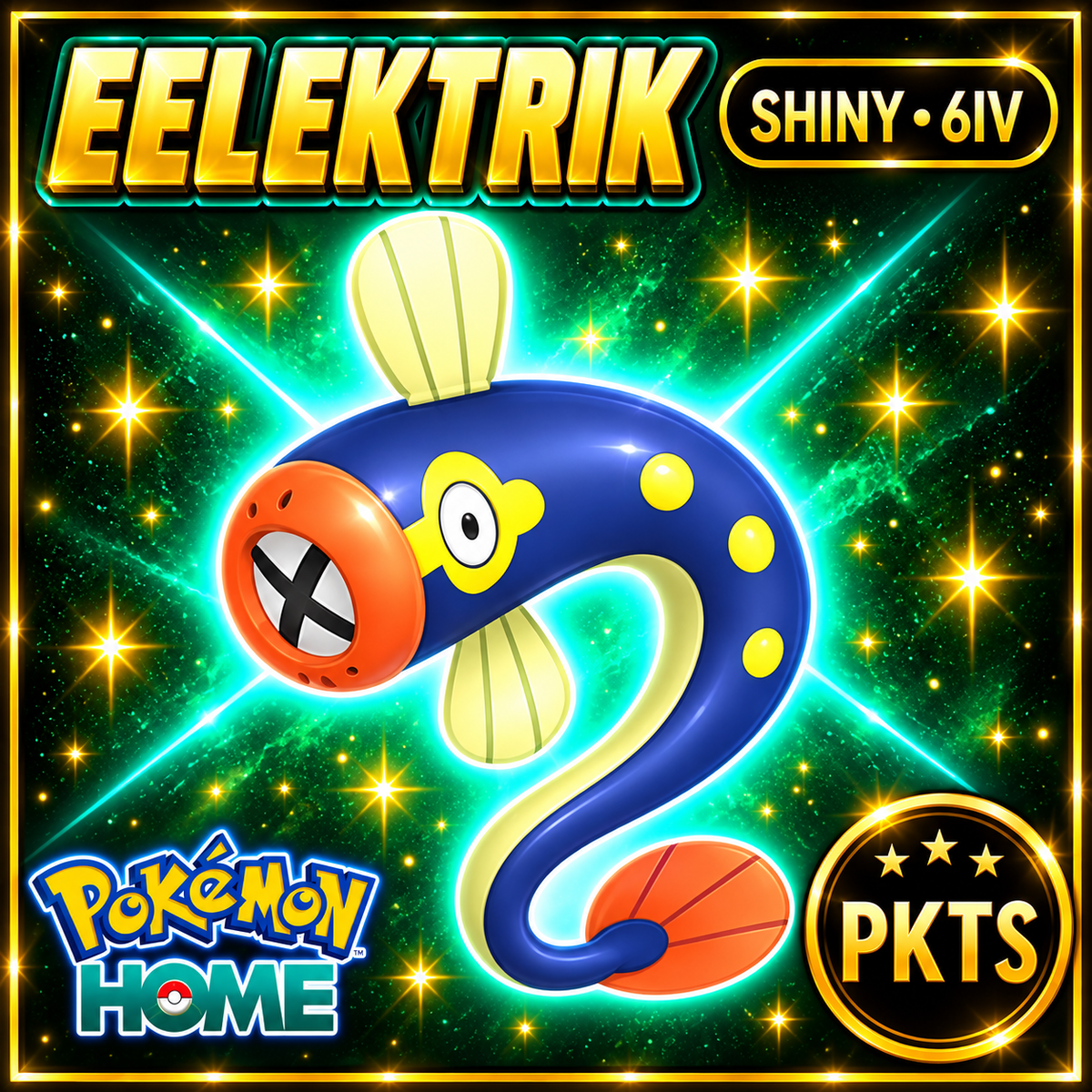 Shiny Eelektrik Pokémon HOME 6IV Competitive Battle Ready - Image 1