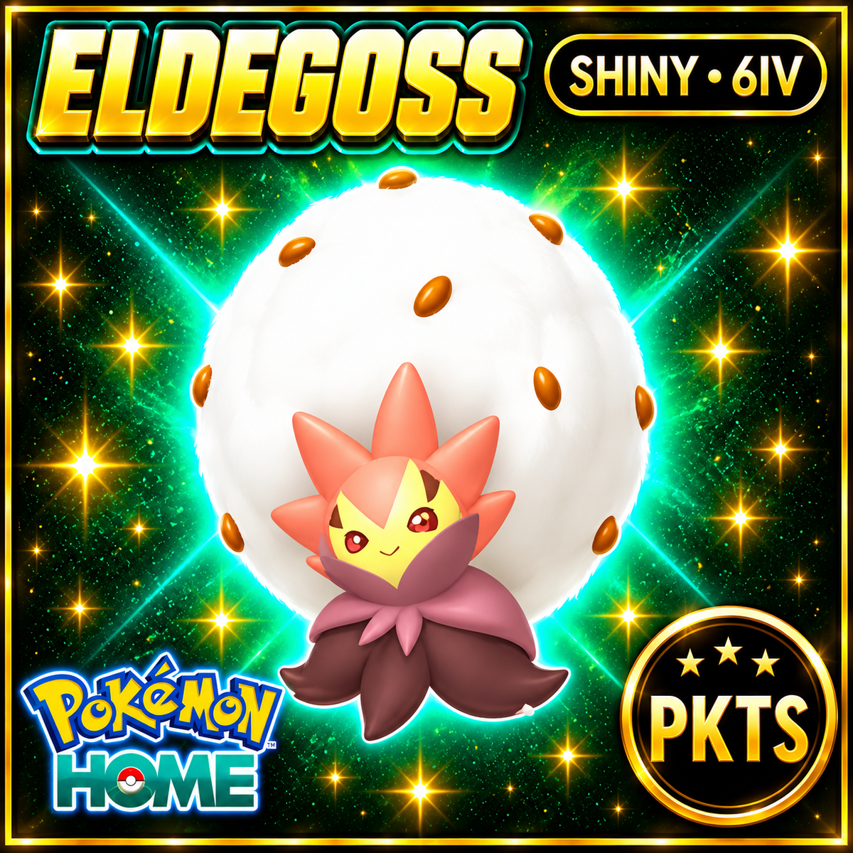 Shiny Eldegoss Pokémon HOME 6IV Competitive Battle Ready - Image 1
