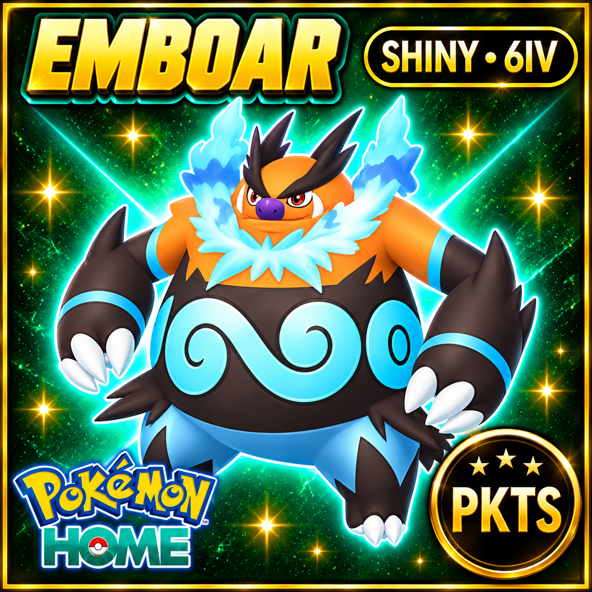 Shiny Emboar Pokémon HOME 6IV Competitive Battle Ready - Image 1