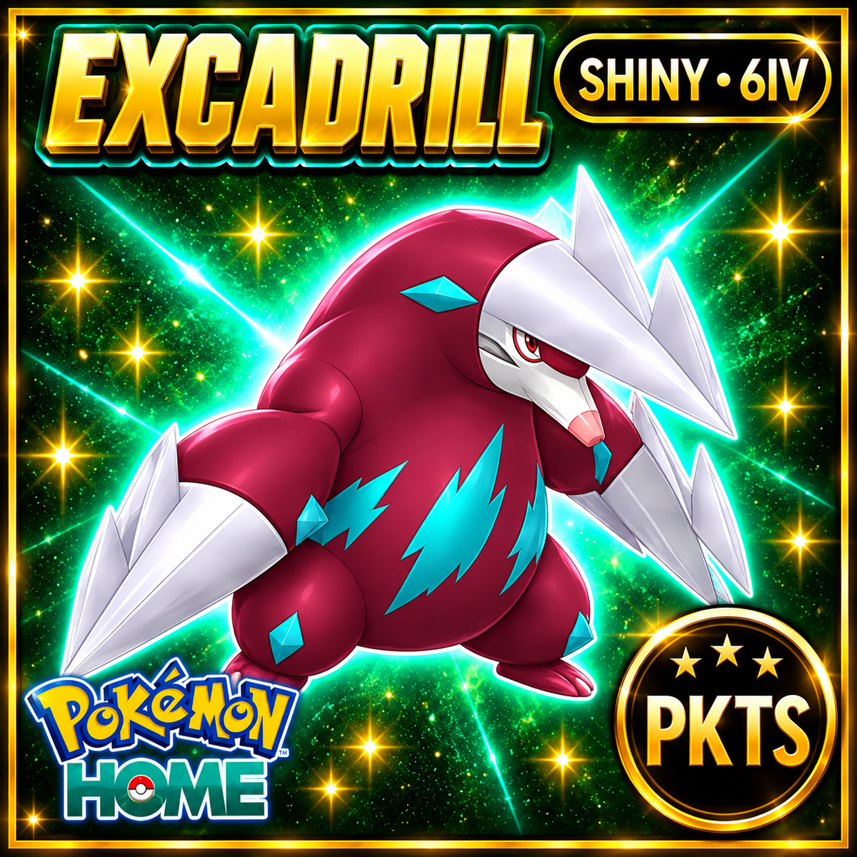 Shiny Excadrill Pokémon HOME 6IV Competitive Battle Ready - Image 1