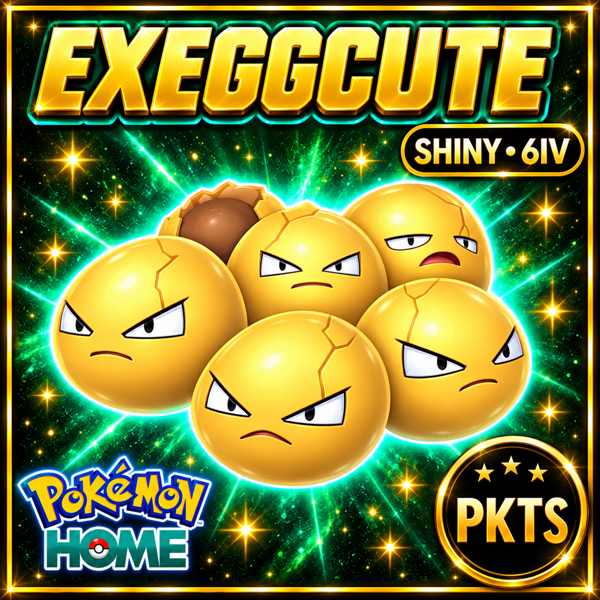 Shiny Exeggcute Pokémon HOME 6IV Competitive Battle Ready - Image 1