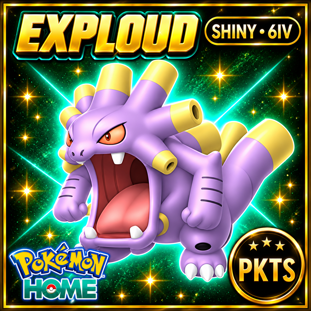 Shiny Exploud Pokémon HOME 6IV Competitive Battle Ready - Image 1