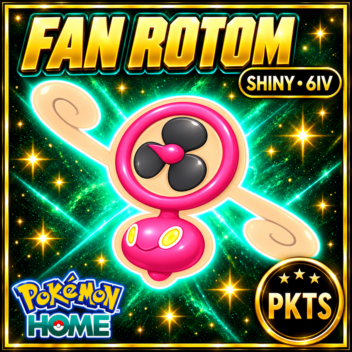 Shiny Fan Rotom Pokémon HOME 6IV Competitive Battle Ready - Image 1
