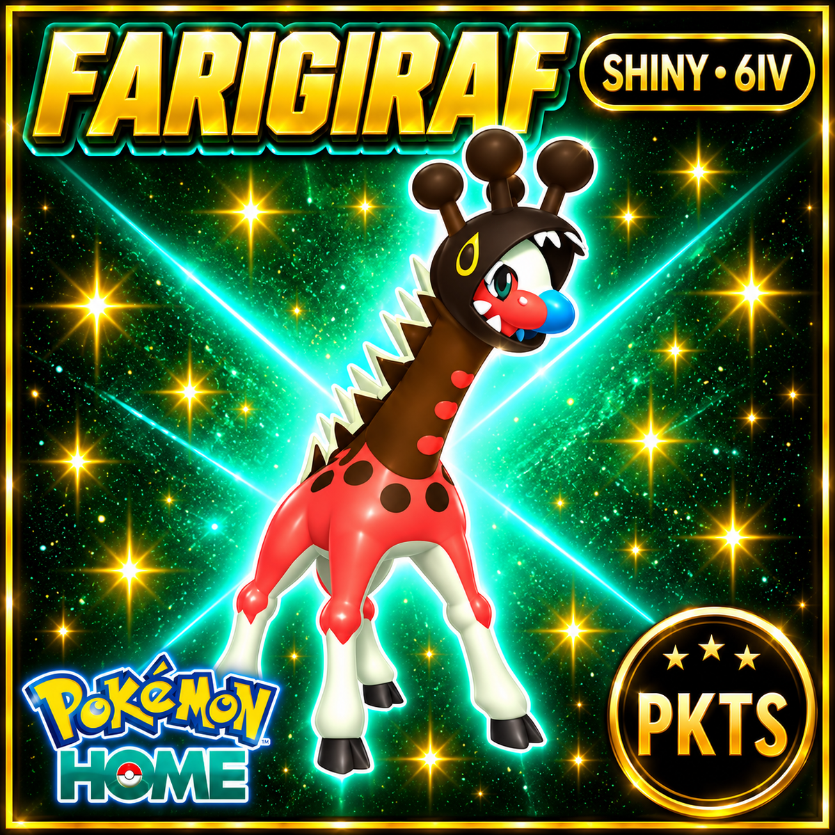 Shiny Farigiraf Pokémon HOME 6IV Competitive Battle Ready - Image 1