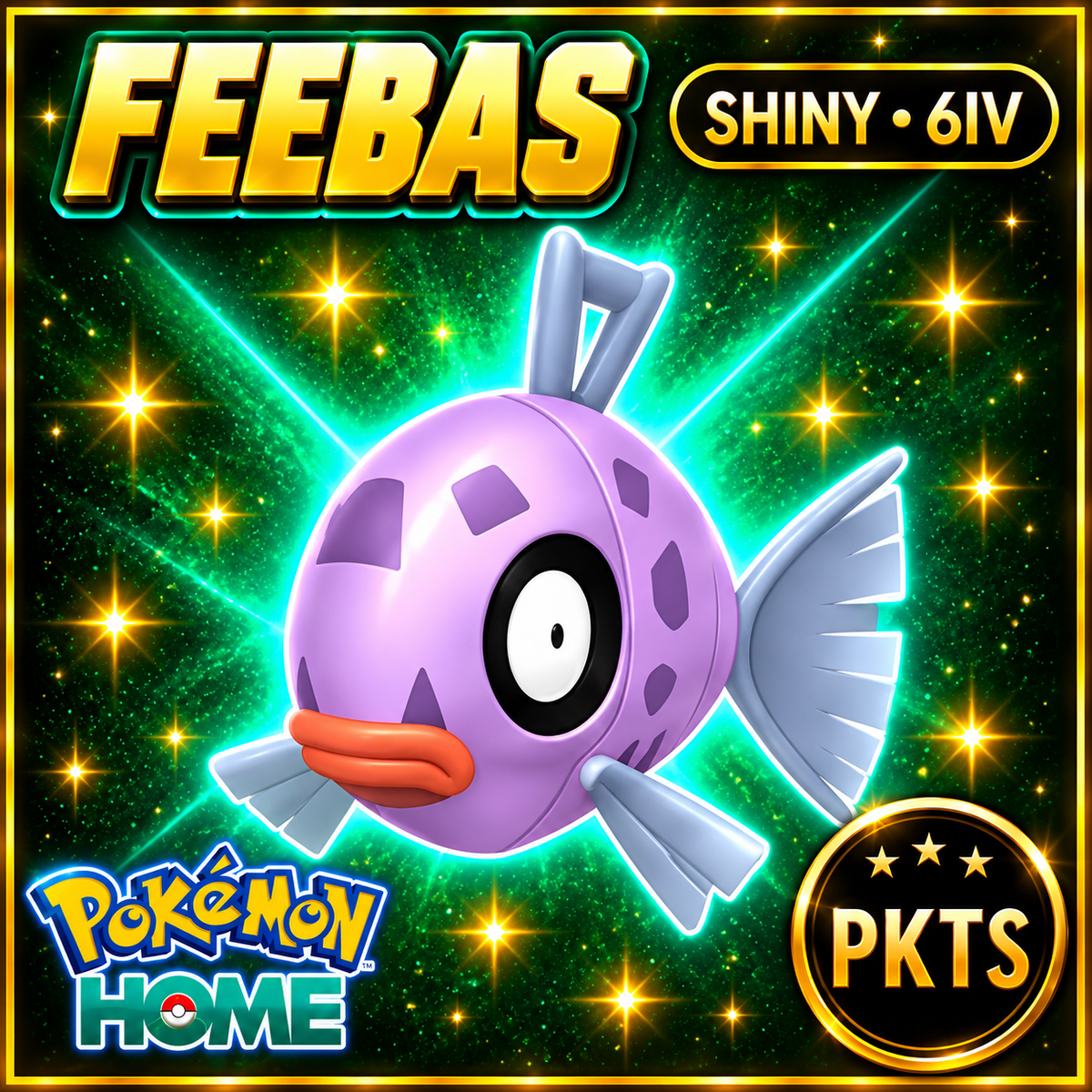 Shiny Feebas Pokémon HOME 6IV Competitive Battle Ready - Image 1