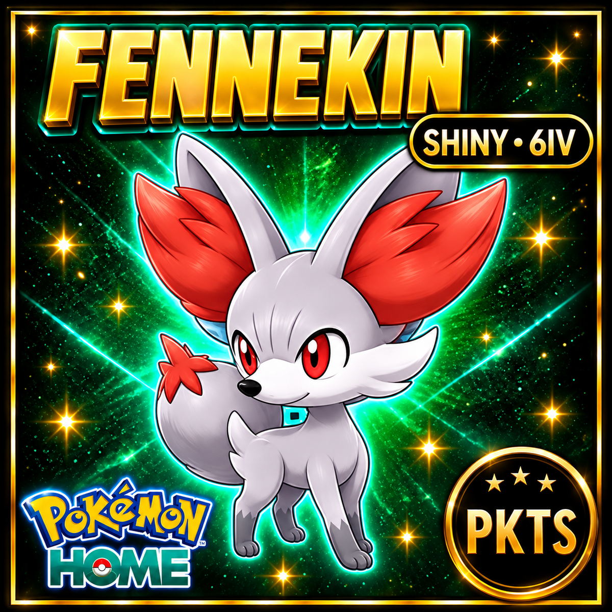 Pokemon HOME Shiny 6IV Fennekin Custom Ot Event Sv Trade FAST DELIVERY Ready - Image 1