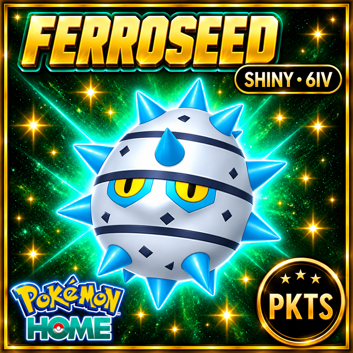 Shiny Ferroseed Pokémon HOME 6IV Competitive Battle Ready - Image 1