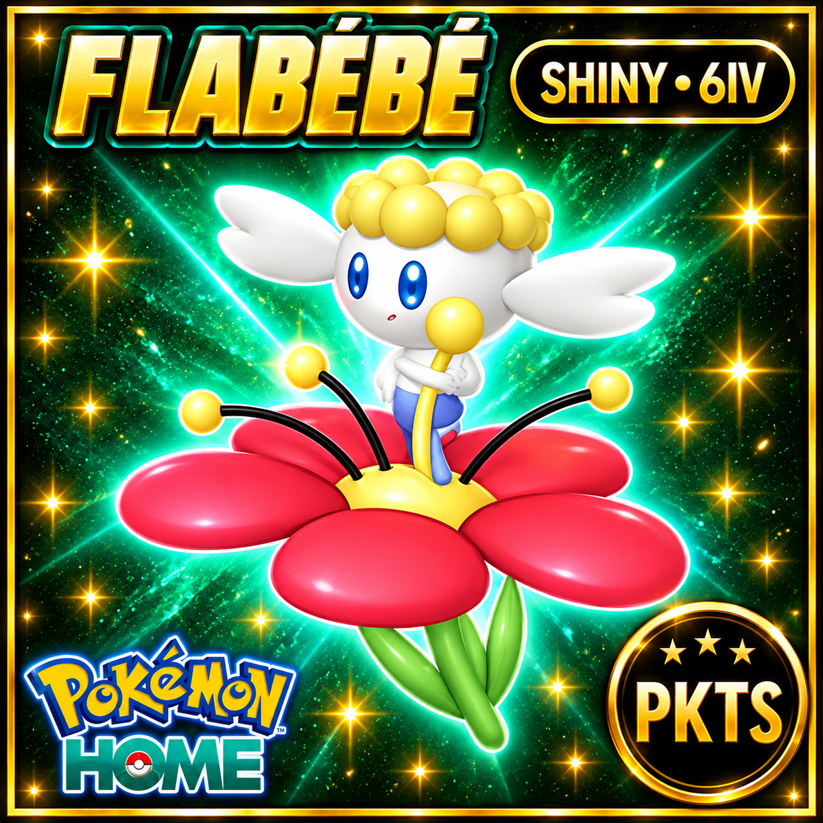 Shiny Flabébé Pokémon HOME 6IV Competitive Battle Ready - Image 1