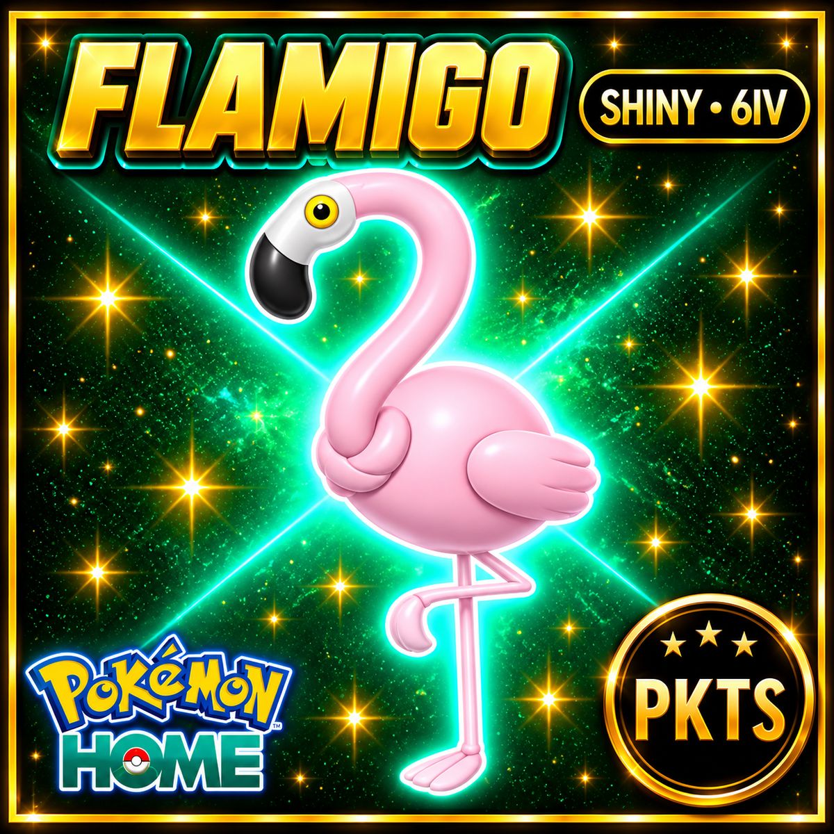 Shiny Flamigo Pokémon HOME 6IV Competitive Battle Ready - Image 1