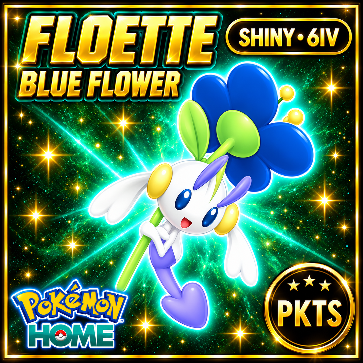 Shiny Floette Blue Flower Pokémon HOME 6IV Competitive Battle Ready - Image 1