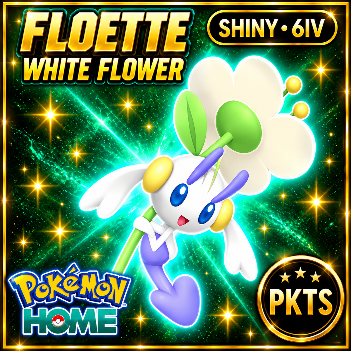 Shiny Floette White Flower Pokémon HOME 6IV Competitive Battle Ready - Image 1